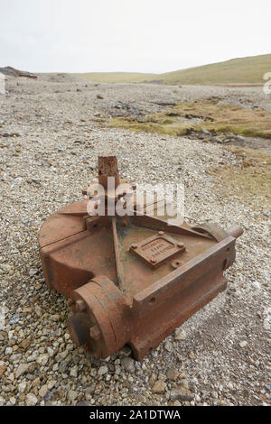 Remains of the lead mining equipment on Oxclose Road, Ivy Scar, between Woodhall and Carperby, Yorkshire Dales National Park, UK Stock Photo