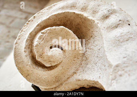 details of a spiral stone decoration Stock Photo