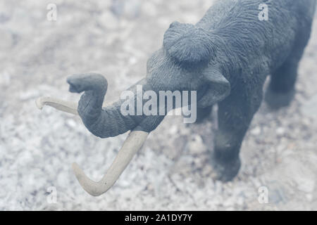 miniature model of a mammoth, birds eye view Stock Photo