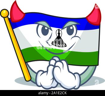 Devil flag lesotho isolated in the character Stock Vector