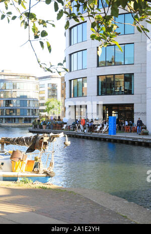 Regents Canal by Kings Place near Kings Cross, north London, UK Stock Photo