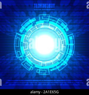Abstract circle digital business technology blue background. Futuristic structure elements concept design. Vector illustration Stock Vector