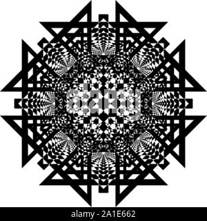 Diamond like  plaid arabesque illusion arabesque satelite  inspired strukture abstract cut art deco illustration on transparent background Stock Vector