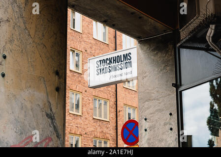 Stockholm, Sweden - August 8, 2019: Second hand retail store in Sofo, the trendiest neighbourhood in Stockholm, known for its hipster cafes and cool s Stock Photo