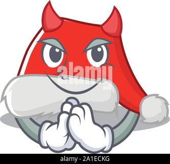 Devil santa hat character shaped in cartoon Stock Vector