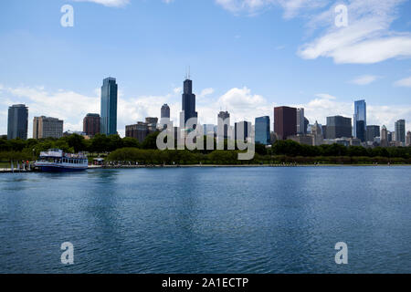 chicago city skyline as seen from the museum campus and lakefront trail chicago illinois united states of america Stock Photo