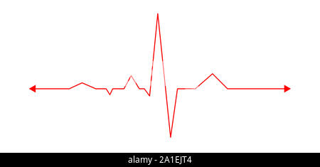 Heart pulse. Red and white background colors. Heartbeat lone, cardiogram Stock Photo