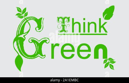 Think Green Before You Shop, Reduce, Reuse, Recycle Stock Photo