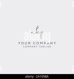 a k p initial handwriting logo template Stock Vector
