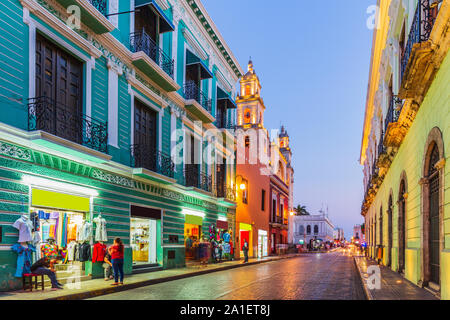 Merida, Mexico. San Idefonso cathedral in the Old Town. Stock Photo