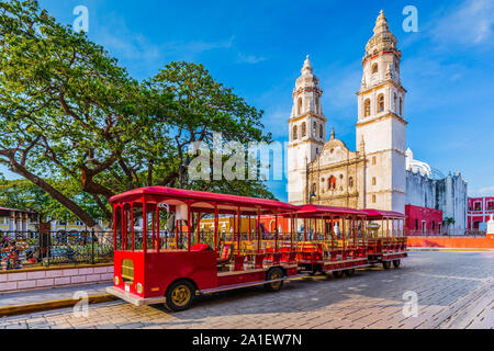 Campeche, Mexico. Independence Plaza in the Old Town of San Francisco de Campeche. Stock Photo