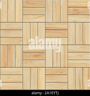 Seamless texture of checkered wooden parquet. High resolution pattern of light wood Stock Photo