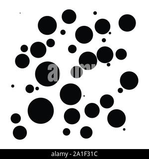 Random dots, circles pattern. Pontillist / screntone /  half-tone  graphic element Stock Vector