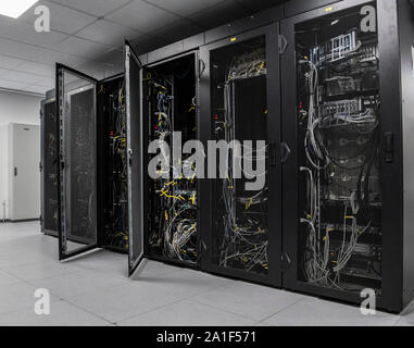 26 September 2019 Berlin The Cabinet Doors Of A Server Stand Up