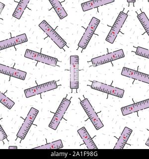 A Cute Ruller Illustration Vector for Background in purple color Stock Vector