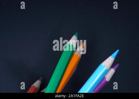 Pencil and colored pencils photographed in the studio in the best quality Stock Photo
