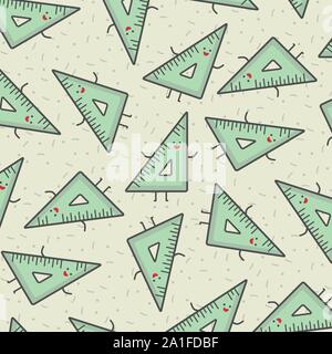 A Cute Triangle Ruler Illustation Vector for Background Stock Vector