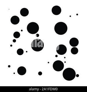 Random dots, circles pattern. Pontillist / screntone /  half-tone  graphic element Stock Vector