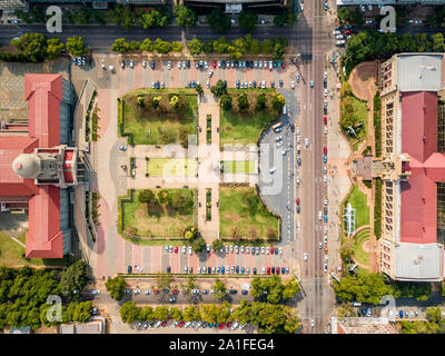 Aerial View Of Tshwane City Hall In The Heart Of Pretoria, Capital City ...