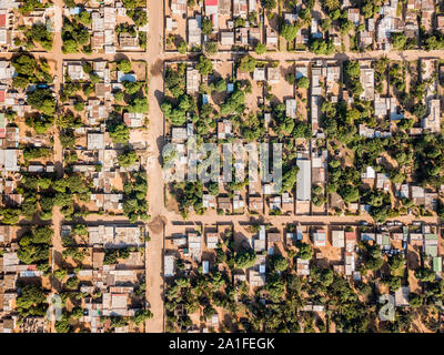 Aerial view of Matola, suburbs of Maputo, capital city of Mozambique, Africa Stock Photo