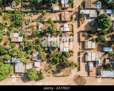 Aerial view of Matola, suburbs of Maputo, capital city of Mozambique, Africa Stock Photo