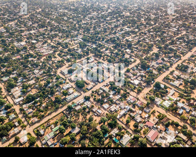 Aerial view of Matola, suburbs of Maputo, capital city of Mozambique, Africa Stock Photo