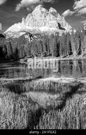 drive through dolomite mountain range Stock Photo