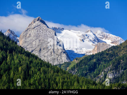 drive through dolomite mountain range Stock Photo