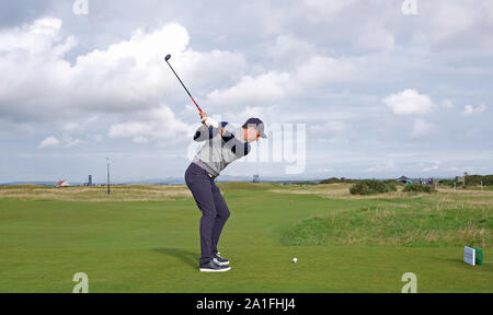 ST ANDREWS, SCOTLAND. 26 SEPTEMBER 2019: Michael Vaughan during round one of the Alfred Dunhill Links Championship, European Tour Golf Tournament at St Andrews, Scotland Stock Photo