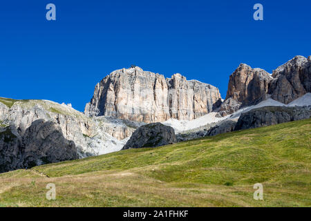 drive through dolomite mountain range Stock Photo