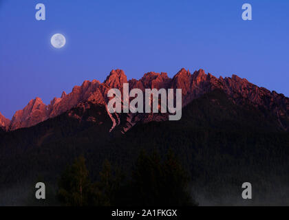 drive through dolomite mountain range Stock Photo