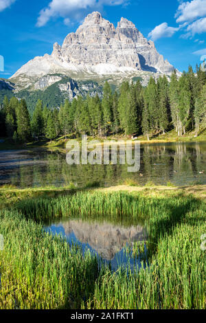 drive through dolomite mountain range Stock Photo