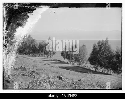 Mt. Hermon from Sea of Galilee Stock Photo