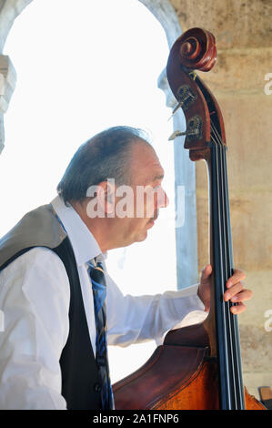 Csardas musician, Castle hill. Budapest, Hungary Stock Photo