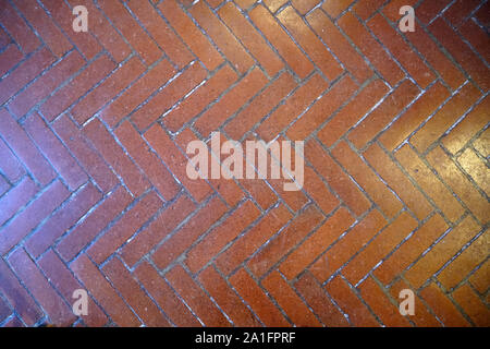 Stone and tile floors in old buildings have been proven for hundreds of years and look great Stock Photo