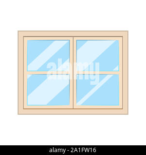 white window, glass frame interior construction isolated Stock Photo