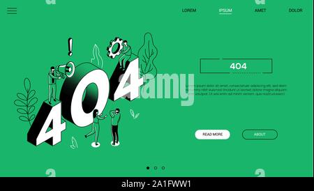 404 error landing page - modern vector web banner Stock Vector