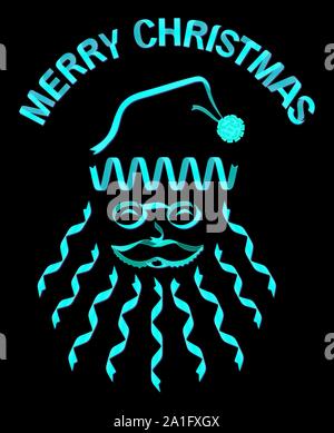 Santa Claus made of red ribbons on white background Stock Photo