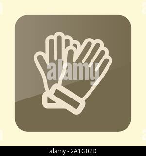 Rubber garden gloves flat vector icon. Icon rubber gloves for working in the garden. Icon household rubber gloves. Vector illustration. Stock Vector