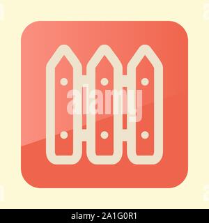Fence flat icon. Garden sign. Graph symbol for your web site design, logo, app, UI. Vector illustration, EPS10. Stock Vector