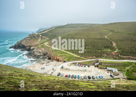 Stunning coastal scenery at Chapel Porth on the St Agnes Heritage coast in Cornwall, England, UK. Stock Photo