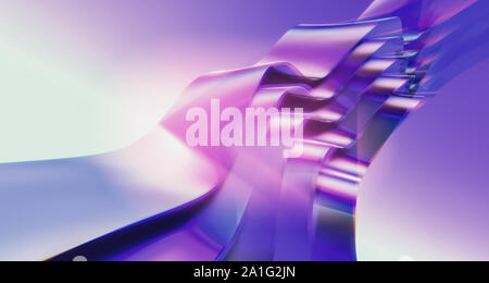 3D abstract, iridescent, trendy, colorful background design. 3D illustration Stock Photo