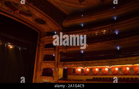 Boxes of Teatro Liceu, Barcelona, Catalonia, Spain. Stock Photo