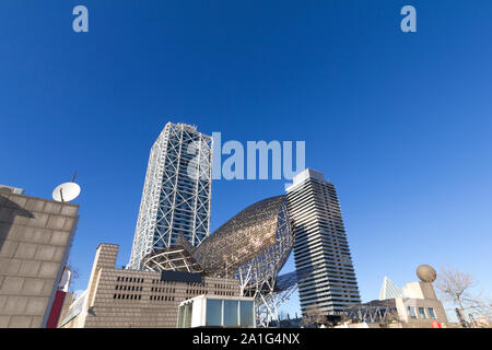 The two twin towers in theOlympic area of Barcelona, Spain, housing offices and a luxury hotel. Stock Photo