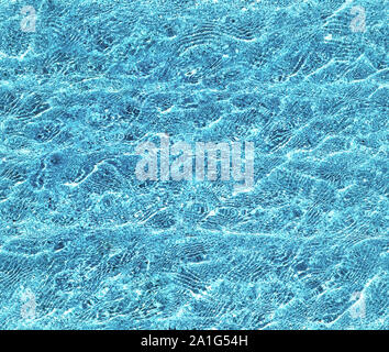 Seamless texture of clear water background. Repeatable pattern of blue waves with light reflections Stock Photo