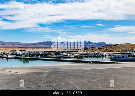 Cottonwood Cove recreation area on Lake Mohave, Colorado River Nevada USA Stock Photo