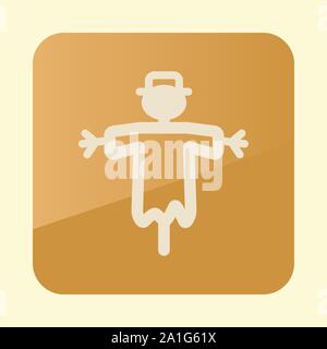 Scarecrow flat icon. Garden sign. Graph symbol for your web site design, logo, app, UI. Vector illustration, EPS10. Stock Vector