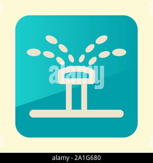 Water sprinkler, irrigation flat icon. Garden sign. Graph symbol for your web site design, logo, app, UI. Vector illustration, EPS10. Stock Vector