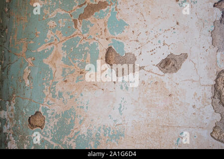 vintage wall background, damaged plaster stone wall texture Stock Photo