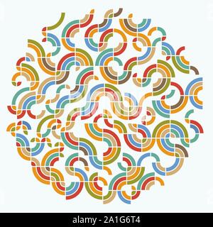 Colorful geometric background as circular plot. Isolated. Vector illustration. Stock Vector